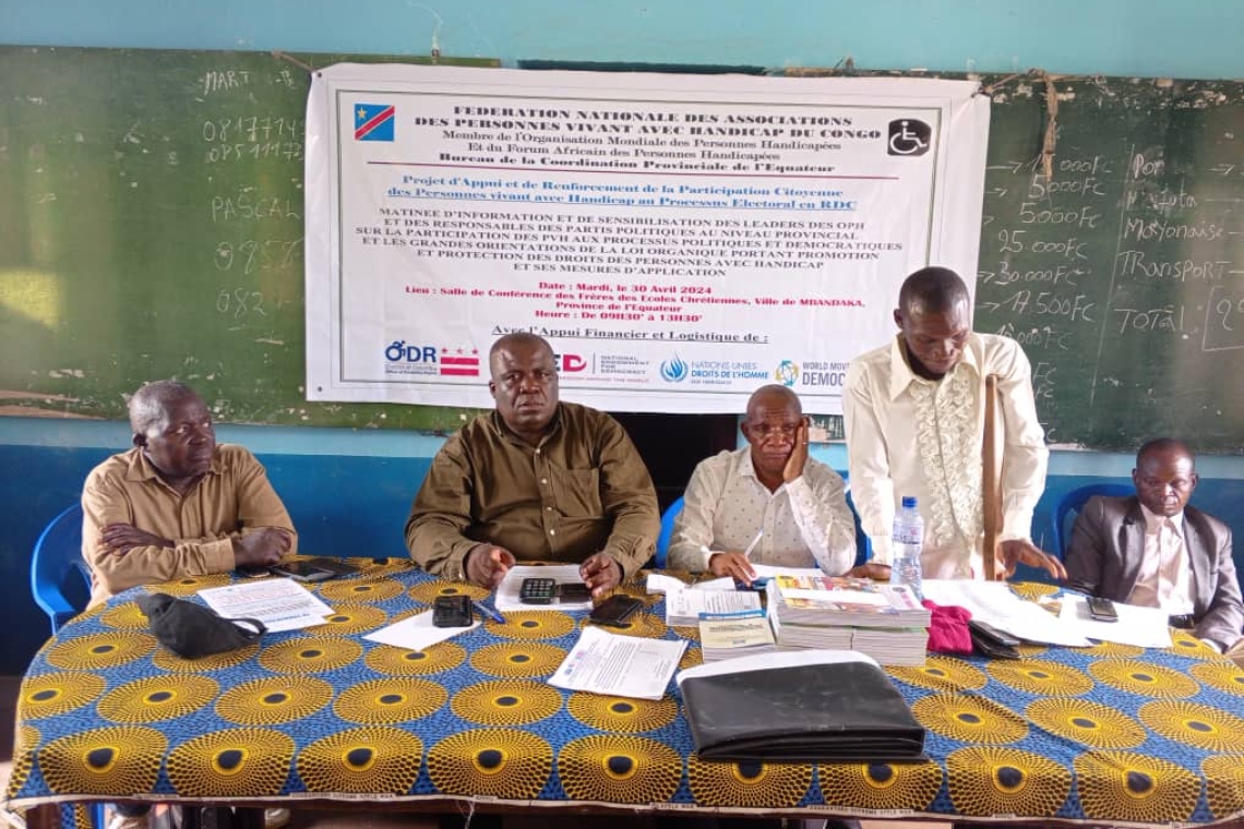 La FENAPHACO sensibilise les leaders des associations des personnes vivant avec handicap et les partis politiques sur l'importance de la participation des PVH au processus politique en RDC
