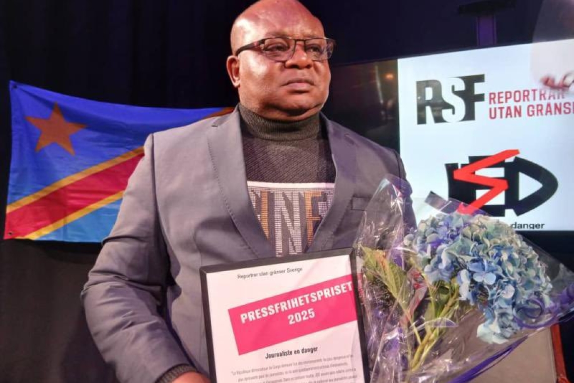JED, une organisation de défense des droits des journalistes en RDC, a reçu le Prix de la liberté de la presse 2025 à Stockholm