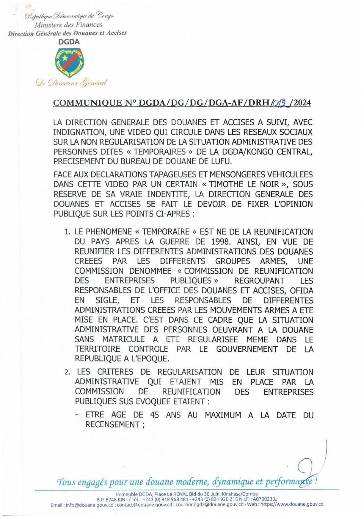 COMMUNIQUE FINAL  Page 1