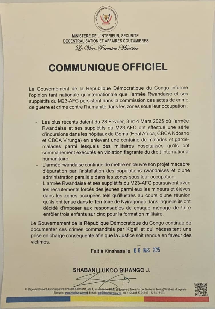communique officiel 06032025